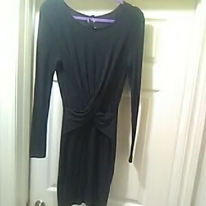 💲5⃣▶Elegant Darkvgrey Long-Sleeve Dress